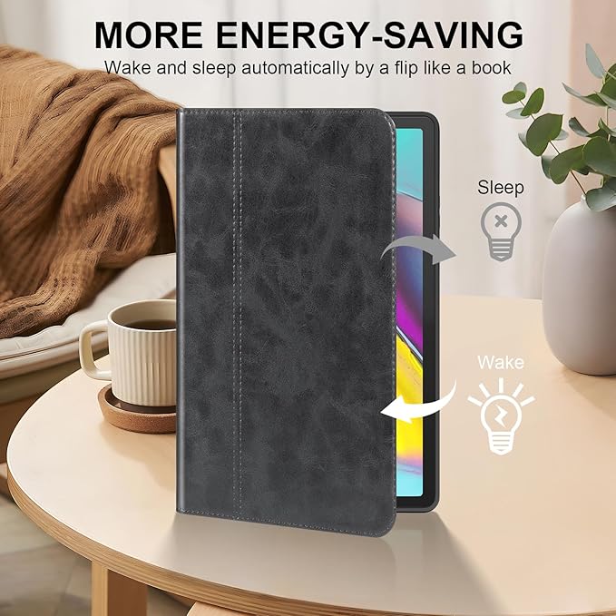 for Samsung Galaxy Tab S5E 10.5 inch Case 2019 Model(SM-T720/T725C/T727) Genuine Leather Cover Protective Shell,Auto Wake/Sleep.Black