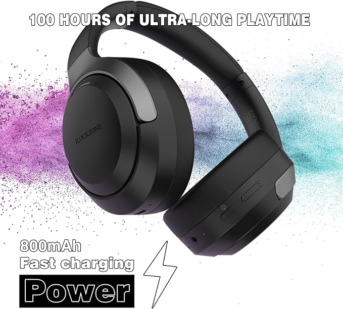 LC30Pro Hybrid Active Noise Cancelling Headphones, 100H Playtime Bluetooth Headphones, HiFi Audio Wireless Headphone with 3 EQ Modes, Low Latency & Foldable Design for School/Work/Travel/TV