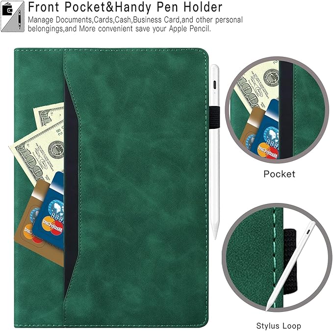 Case for Lenovo Tab P11 (2nd Gen) 11.5 inch/Pad Plus 2023 Magnetic PU Leather Folio Stand Shell Cover Foldable Card Holder Multi-Angle Lenovo Tab P11 Gen2 Tablet 2023 11.5",Vintage Green