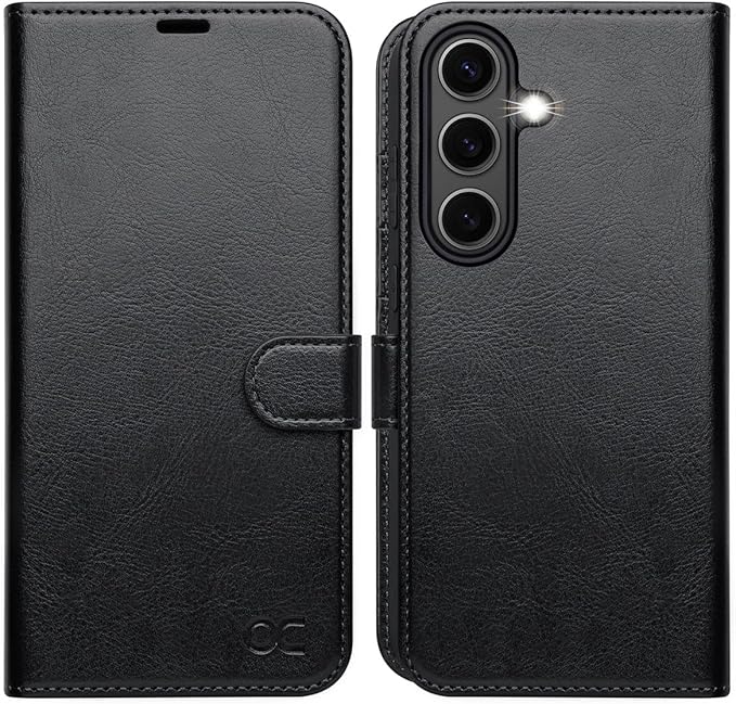 OCASE Compatible with Galaxy S25 Plus Wallet Case, PU Leather Flip Folio Case with Card Holders RFID Blocking Kickstand [Shockproof TPU Inner Shell] Protective Phone Cover 6.7 Inch 2025, Black