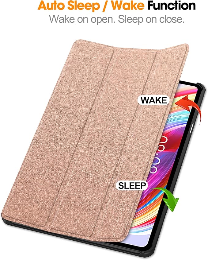 Case for TECLAST T50 11.0 inch Tablet, Folding Folio Ultra-Thin PU Leather Stand Case Cover for TECLAST T50 11.0 inch Rose Gold