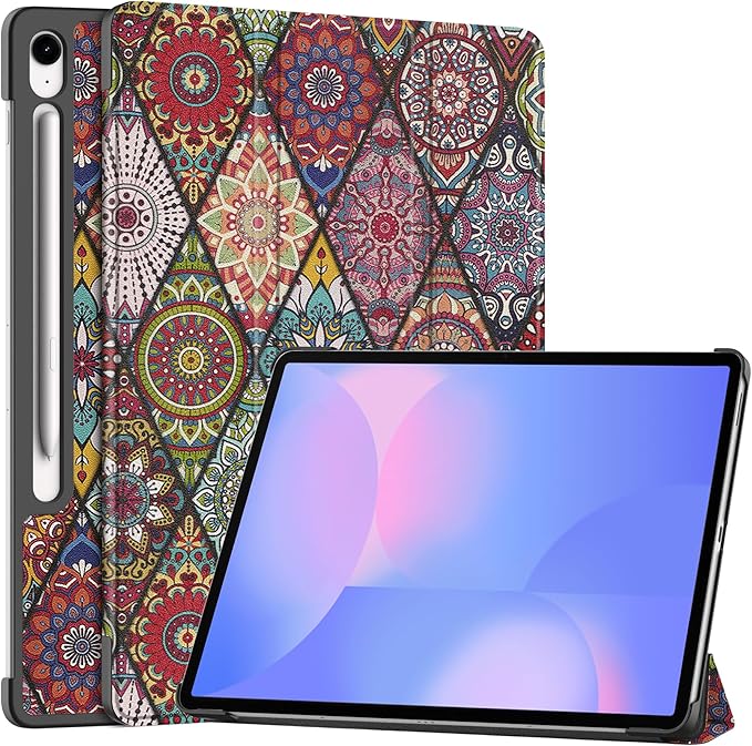 Smart Case for Samsung Galaxy Tab S10 FE+ / S10 FE Plus 13.1 Inch 2025, Ratesell Lightweight Trifold Stand Smart Case Cover with Auto Wake/Sleep Mandala