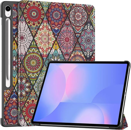 Smart Case for Samsung Galaxy Tab S10 FE+ / S10 FE Plus 13.1 Inch 2025, Ratesell Lightweight Trifold Stand Smart Case Cover with Auto Wake/Sleep Mandala