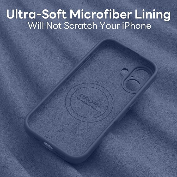 Vooii Magnetic Compatible with iPhone 17 Case (Compatible with Magsafe) (Upgraded Camera Protection) Liquid Silicone Shockproof Full Body Protective Phone Cover for Women Men, Navy Blue, 6.3"