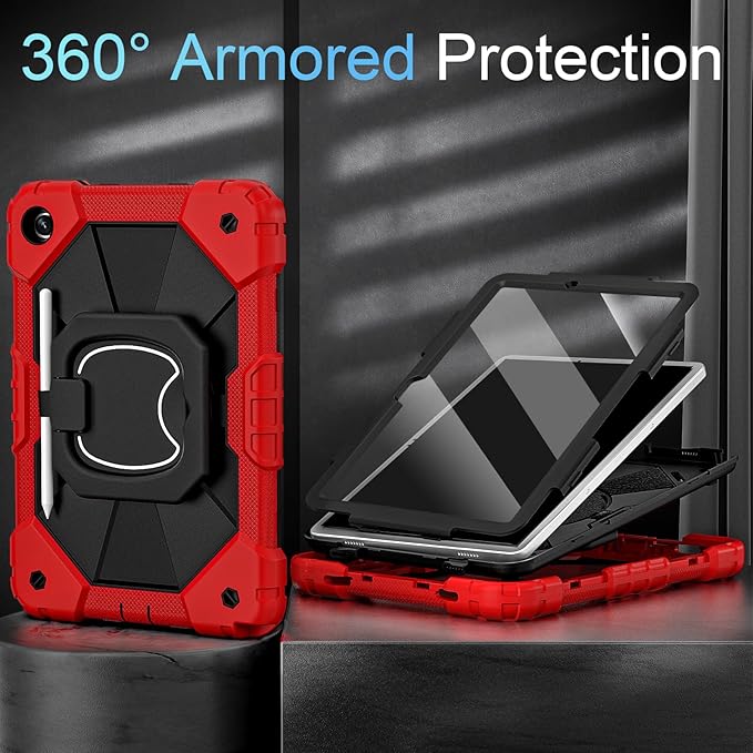 Case for Galaxy Tab A9+ Case 11 Inch with Screen Protector/Rotating Stand/Shoulder Strap/Pencil Holder,Military Grade Shockproof Tablet Case Samsung Galaxy Tab A9 Plus(SM-X210/X216/X218)