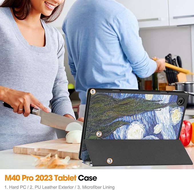 Case for TECLAST M40 Pro 10.1 inch Tablet, Folding Folio Ultra-Thin PU Leather Stand Case Cover for TECLAST M40 Pro / P20HD / P20S Starry Night