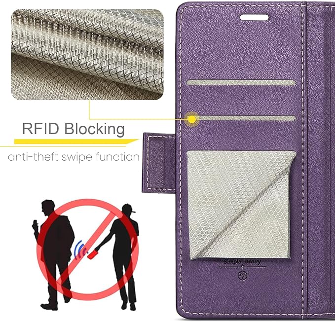 for Samsung Galaxy A56 5G Case, Premium PU Leather Wallet Case Flip Cover with [RFID Blocking][Card Holder][Stand Function] Shockproof Protective for Samsung Galaxy A56, Purple