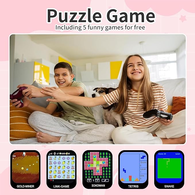 4G Kids Smart Watch Girls with GPS Tracker Video Calling Texting, Waterproof Smartwatches Age 5-13, One-Key SOS Call Voice Chat Cell Phone Watch with Alarm Clock Game HD Camera (Pink)