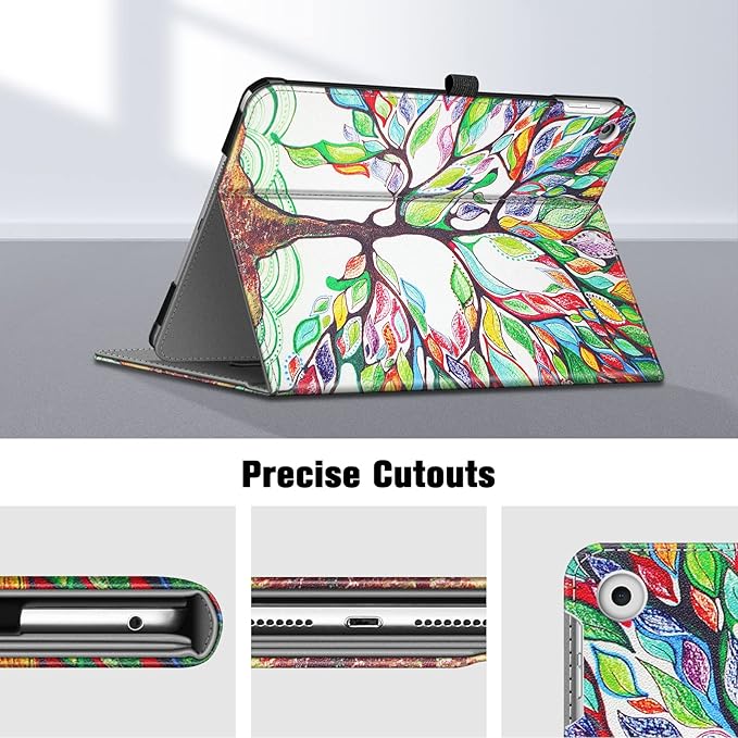 Fintie Case for iPad 9th / 8th / 7th Generation (2021/2020/2019) 10.2 Inch - [Corner Protection] Multi-Angle Viewing Stand Cover with Pocket & Pencil Holder, Auto Sleep Wake, Love Tree