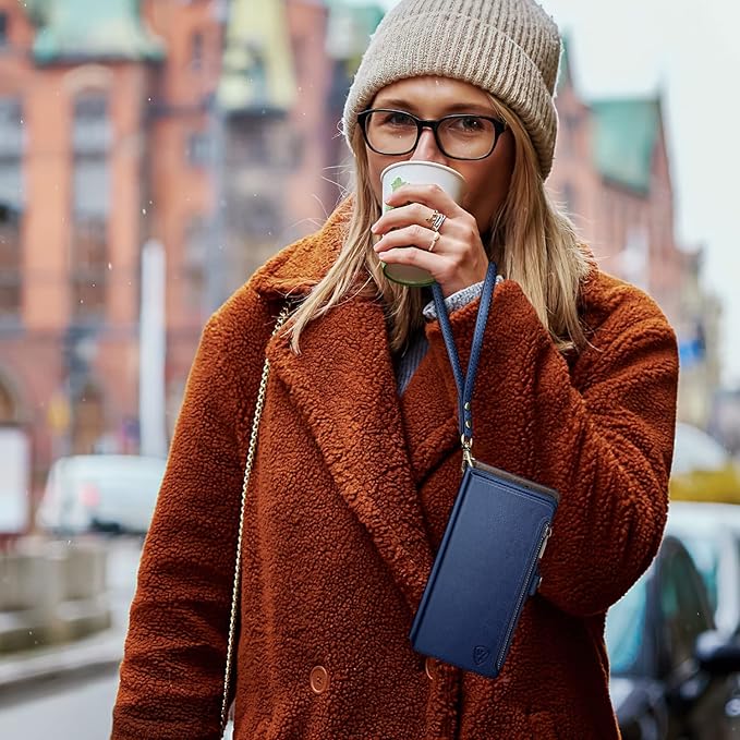 XcaseBar Compatible with Samsung Galaxy S25 Wallet case with Zipper Credit Card Holder【RFID Blocking】,Flip Folio Book PU Leather Phone case Shockproof Cover Men Women for Samsung S25 case Blue