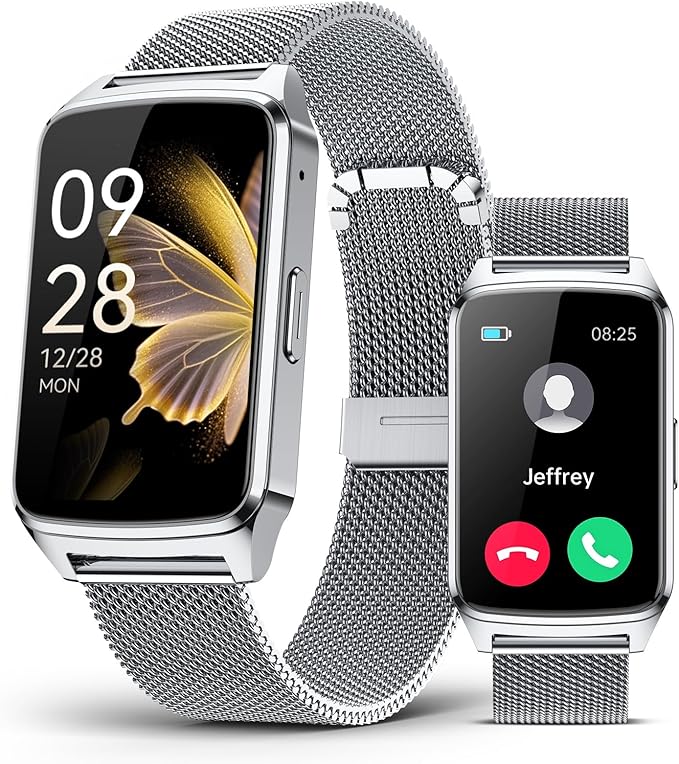 Fitness Tracker Watch for Women Men, Step Counter Work For iPhone and Android, IP68 Waterproof, Activity Track with Calorie, Sleep Monitor, 110+ Sports Modes Pedometer Smart Smartwatch (Silver, 1.57)