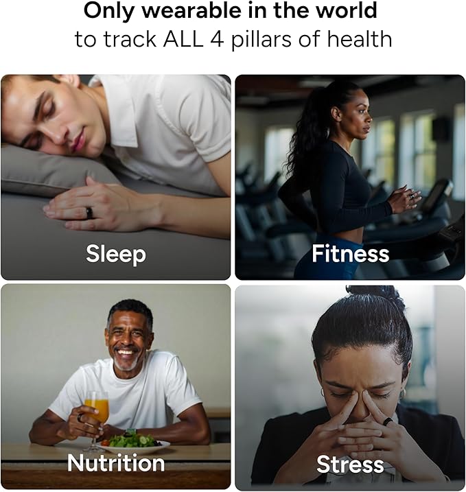 Gabit Smart Ring | 7+ Day Battery, Calorie Counter | Sleep, Fitness, Nutrition, Stress | Track Steps, VO2 Max, Recovery | Buy Sizing Kit First | Smart Ring for Men & Women | Titanium, Matte Black 14