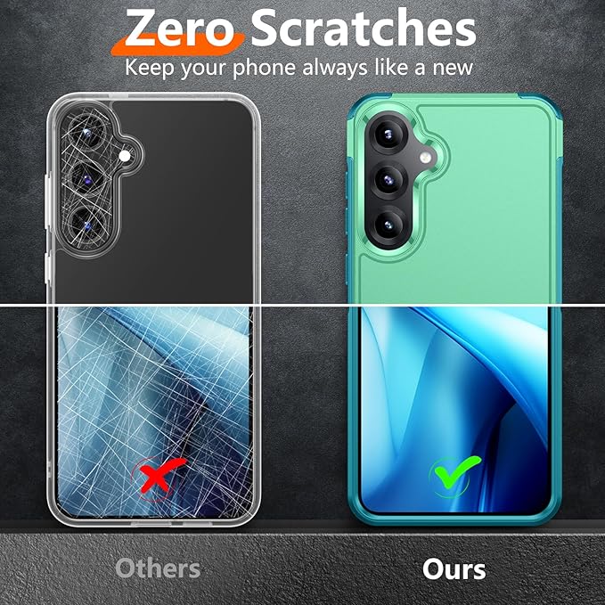 Red2Fire for Samsung Galaxy S25 Case, [Military Grade Drop Protection] Heavy Duty Full Body Shockproof Protection Non-Slip Phone Case for S25 Case 6.2 inch,Light Green