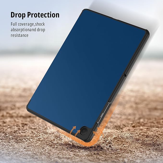 CACOE Case for Samsung Galaxy Tab A9+ Plus 11 Inch 2023 (SM-X210/X216/X218) with Screen Protector, Foldable Stand Slim Protective Case, Auto Screen On/Off, Sea Blue