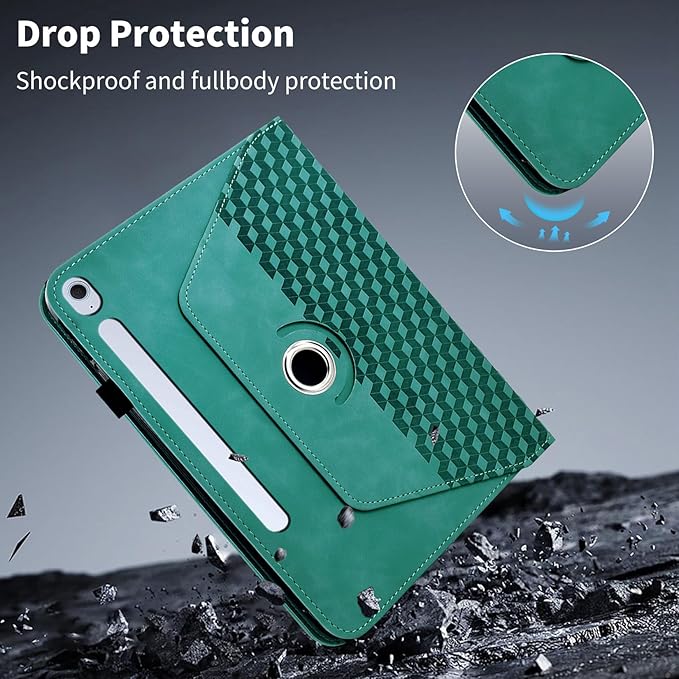 Case for Samsung Galaxy Tab S10 FE Plus 13.1 Inch 2025 (SM-X620/X626),360 Degree Rotating PU Leather Folio Protective Cover with Auto Sleep/Wake,Card Holder&Shoulder Strap for Woman Man,Blue