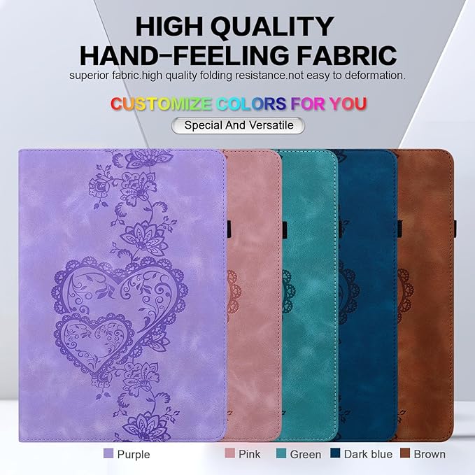 Case for Lenovo Yoga Tab Plus 12.7" 2025 PU Leather Flip Folio Tablet Case with Elastic Band & Card Slots/Holder, Multi-Angle Viewing Stand Cover, Purple