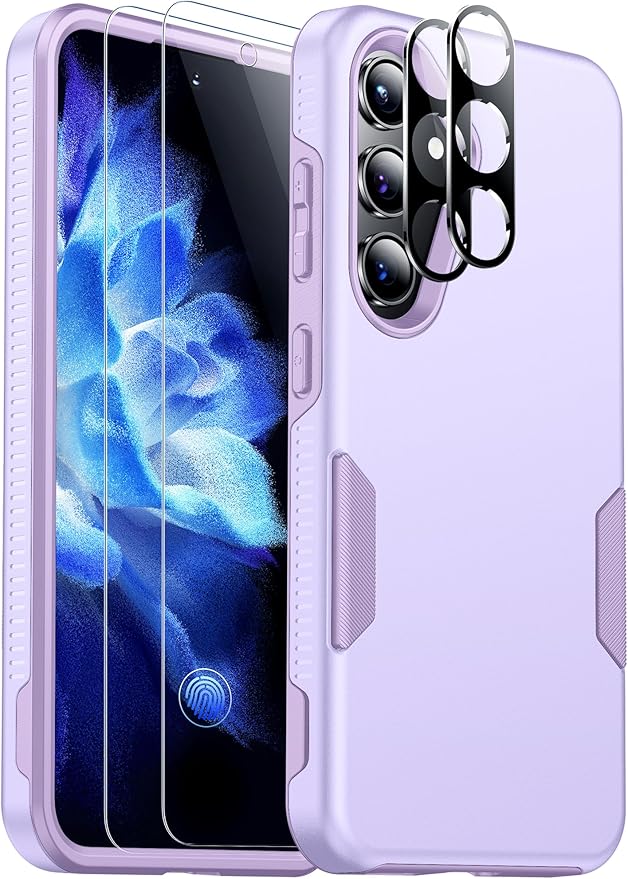 Red2Fire for Samsung Galaxy S24 Case, [Military Grade Drop Protection] Non-Slip Heavy Duty Full Body Shockproof Protection Phone Case for S24 Case 6.2 inch,Light Purple