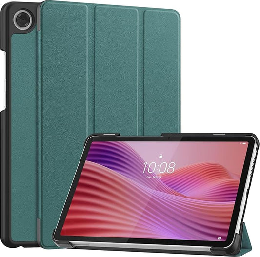 Case for Lenovo Tab One 8.7'' / Tab K9 Case, Folding Folio Ultra-Thin PU Leather Stand Case Cover with Auto Wake/Sleep for Lenovo Tab K9 8.7 Inch Blackish Green