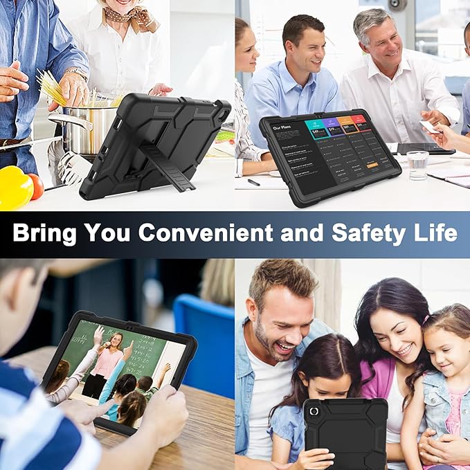 CCMAO Case for Samsung Galaxy Tab A9+/A9 Plus 11" 2024 Model (SM-X210/X216/X218), Complete Protection Heavy Duty Shockproof Rugged Protective Case for Kids Boys Girls, Black