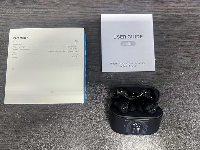 Wireless Earbuds, 2025 New Bluetooth 5.4 Headphones HiFi Stereo with 4 ENC Mic, 40H Mini Ear Buds In-Ear Noise Cancelling Earbuds with LED Screen, Ultra Light USB-C Bluetooth Earphones for Android iOS