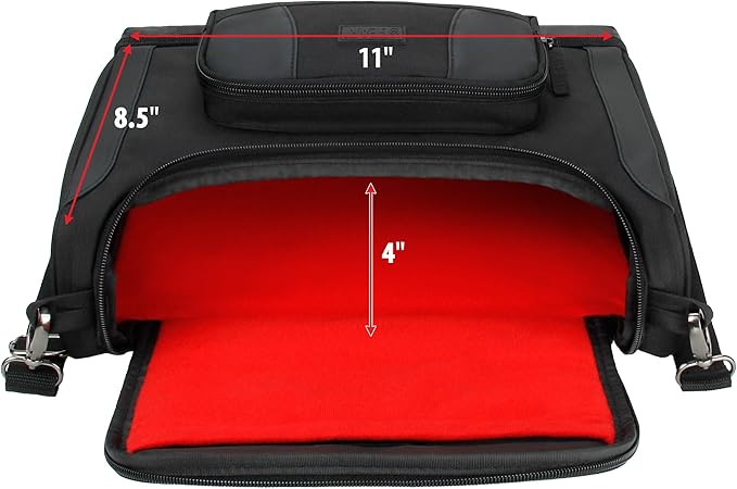 USA Gear Small Messenger Bag Compatible with Microsoft Surface Pro 11th Gen/10/9/8/7, Surface Laptop 13-inch (2025) - Shoulder Bag Travel Tablet Case Fits Accessories, Charger, Keyboard, Mouse (Red)