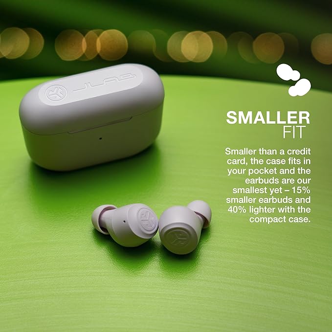 JLab Go Air Pop True Wireless Earbuds, in Ear Headphones, Bluetooth Earphones, Ear Buds with 32H Playtime, Bluetooth Earbuds with Microphone, USB Charging Case, Dual Connect, EQ3 Sound, Lilac