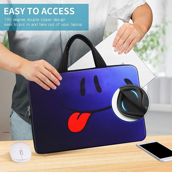 icolor 11 11.6 12 12.1 12.5 inch Laptop Carrying Bag Chromebook Case Notebook Ultrabook Bag Tablet Cover Neoprene Sleeve for Apple Macbook Air Google Acer HP DELL Asus Blue Tongue