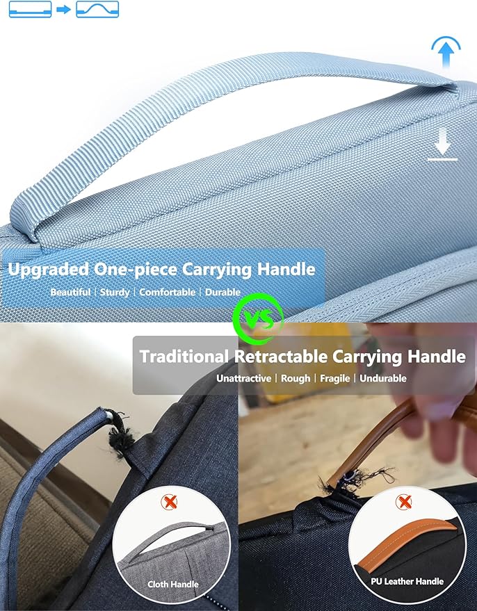 HYZUO 13.3-14 Inch Laptop Bag Sleeve for MacBook Pro 14 M4 M3 M2 M1, MacBook Air/Pro 13.3, 13.8"/13.5" Surface Laptop/Book, Notebook Case for 13" Dell Lenovo ThinkPad HP Asus Acer, Pale Blue