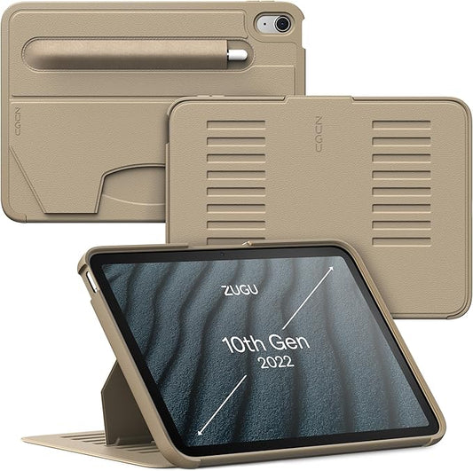 ZUGU CASE for iPad 10.9 Inch Case iPad 11th/10th Generation (A16 2025/2022), Magnetic Stand & Sleep/Wake Cover for 11th/10th Gen iPad, Model #s A3354, A3355, A3356, A2696, A2757, A2777, Sand