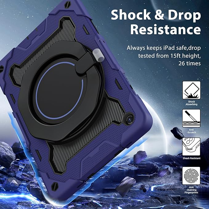 ROISKIN Case for Galaxy Tab A9 Plus 5G/ A9+ 11 Inch with HD Screen Protector & Shoulder Strap,Heavy Duty Military Case for Samsung Galaxy A9 Plus SM-X210/X216/X218 - Rotating Stand for Kids