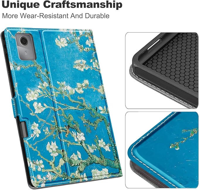 for Lenovo Tab M11 Case with Pen Holder,Ultra Slim Magnetic Cover for Lenovo Tab K11 LTE Tablet Case Kids,Flower