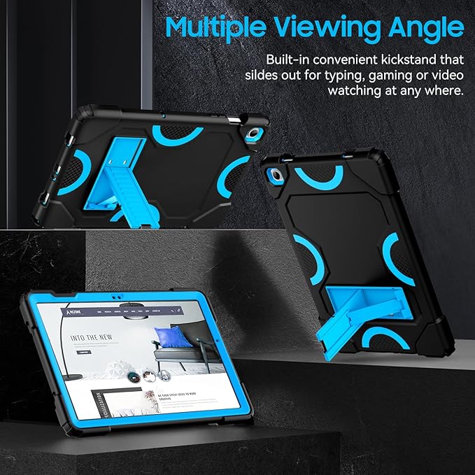 Case for Samsung Galaxy Tab A9+ 11 Inch 2023 Model (X210/X216/X218), Heavy Duty Shockproof Rugged Protective Case for Galaxy Tab A9 Plus Tablet (Black+Blue)