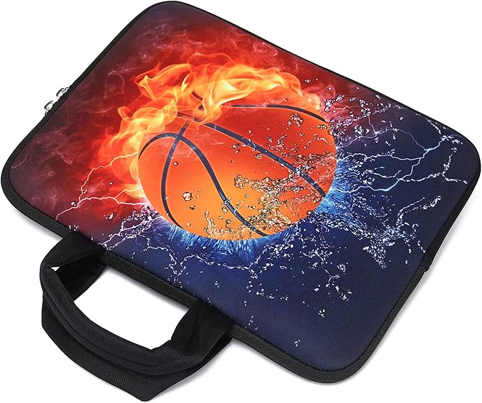 11" 11.6" 12" 12.1" 12.5" inch Laptop Carrying Bag Chromebook Case Notebook Ultrabook Bag Tablet Cover Neoprene Sleeve Fit Apple MacBook Air Samsung Google Acer HP DELL Lenovo Asus(Basketball Fire)