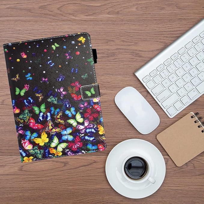Case for Galaxy Tab A9+/A9 Plus 11 Inch 2024 (SM-X210/X216/X218), Funut PU Leather Folio Cover Multi-Angle Stand with Auto Wake/Sleep Case for Samsung Galaxy Tab A9 Plus/A9+ Tablet, Colorful Butterfly