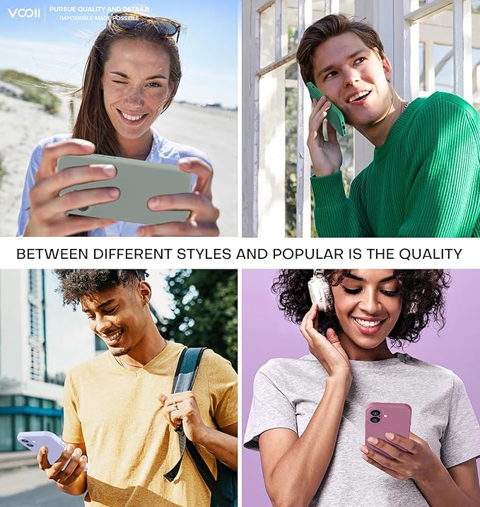 Vooii Compatible with iPhone 16 Case, Liquid Silicone Upgrade [Camera Protection] [Soft Anti-Scratch Microfiber Lining] Shockproof Phone Case for iPhone 16 6.1 inch - Calke Green