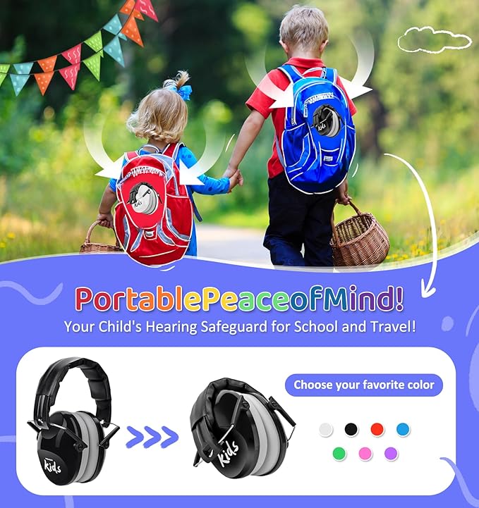 PROHEAR 032 2.0 Noise Cancelling Headphones for Kids - 25dB Noise Reduction - Adjustable Sensory Ear Protection Muffs for Concert, Fireworks, Monster Truck Shows, School - Black