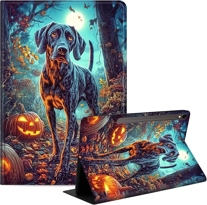 Case for Samsung Galaxy Tab S10 FE/ S9 FE 5G 10.9 Inch/Tab S9 11 Inch, Slim PU Leather Stand Cover with Auto Wake/Sleep, Multi-Angle Viewing & Shockproof, Shorthaired Pointer Dog