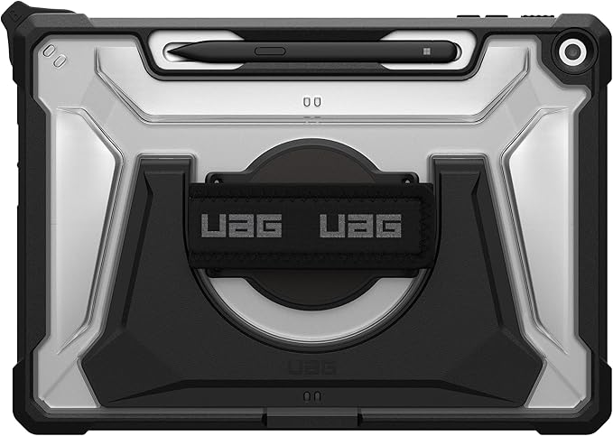 URBAN ARMOR GEAR UAG Designed for Microsoft Surface Pro 1st Edition 12" Case - Rugged Protective Cover with Multi-Angle Built-in Kickstand Pen Holder Hand Strap & Shoulder Strap, Plasma Ice/Black