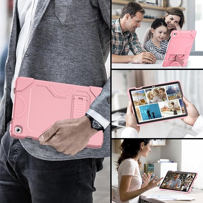 Case for Samsung Galaxy Tab A9+ 11 Inch 2023 Model (X210/X216/X218), Heavy Duty Shockproof Rugged Protective Case for Galaxy Tab A9 Plus Tablet (Rose Gold)