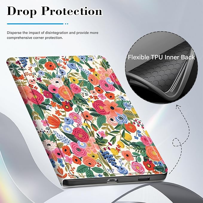 Case for Samsung Galaxy Tab S6 Lite 10.4 Inch 2024/2022/2020 with S Pen Holder, Multi-Angle Viewing Soft TPU Back Cover with Pocket Auto Wake/Sleep.