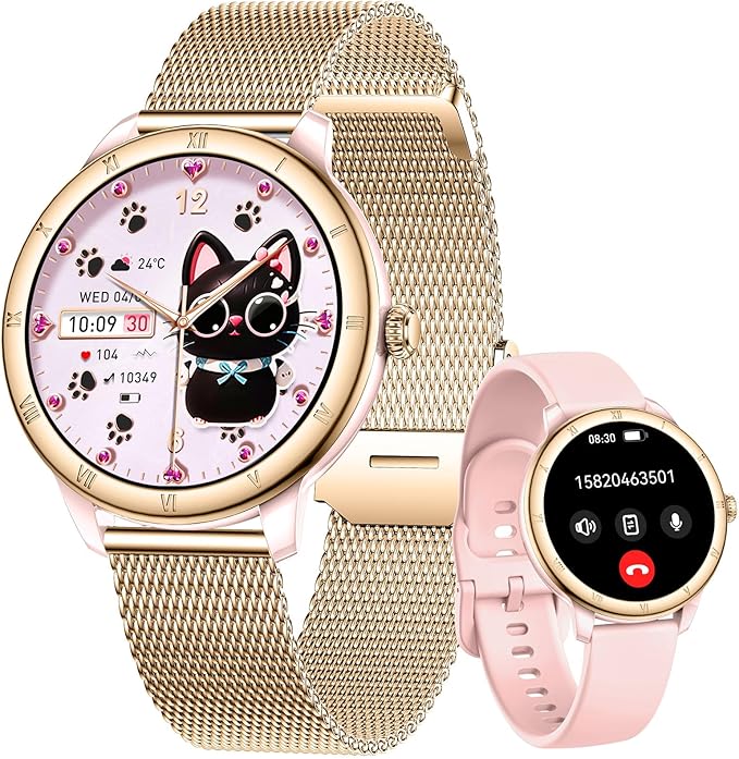 EIGIIS Android Smart Watches for Women 1.27" HD Roman Dial Sports Watches Activity Trackers with Heart Rate Sleep Monitor Smartwatch for iPhone Fitness Tracker Reloj Inteligente para Mujer