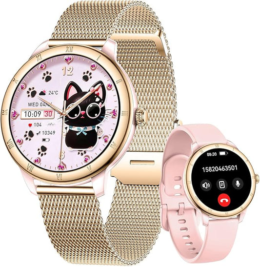 EIGIIS Android Smart Watches for Women 1.27" HD Roman Dial Sports Watches Activity Trackers with Heart Rate Sleep Monitor Smartwatch for iPhone Fitness Tracker Reloj Inteligente para Mujer