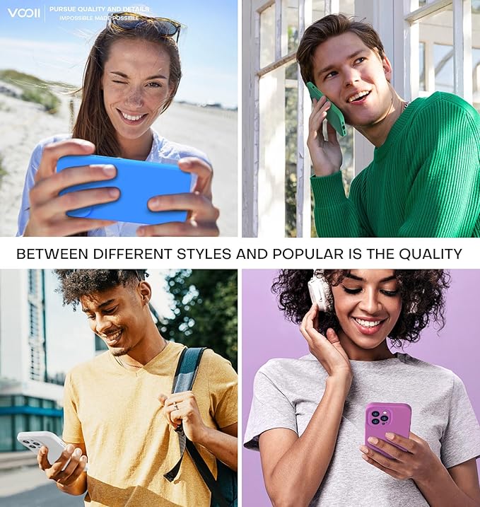 Vooii Compatible with iPhone 15 Pro Case, Upgrade Defender Liquid Silicone, [Enhanced Camera Protection] [Soft Anti-Scratch Microfiber Lining] Shockproof Phone Case for iPhone 15 Pro 6.1 inch - White