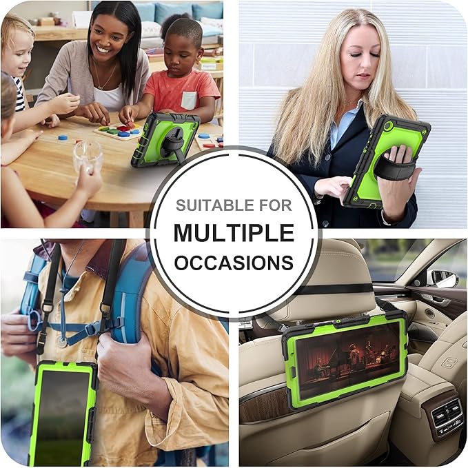 Case for Samsung Galaxy Tab A7 Lite 8.7-inch 2021 (SM-T220/T225), Protective with Screen Protector/Hand Strap/Pen Holder, Sturdy Shockproof for Samsung A7 Lite Tablet Case (Green)