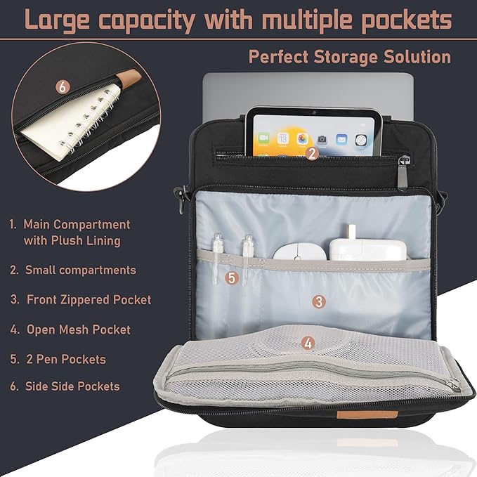 Laptop Sleeve Bag,Padded Protective Travel Carrying Case for 15.6 Inch HP Dell Razer Samsung Laptop Chromebook Dell Asus Lenovo Notebook Computer with Handle & Shoulder Strap