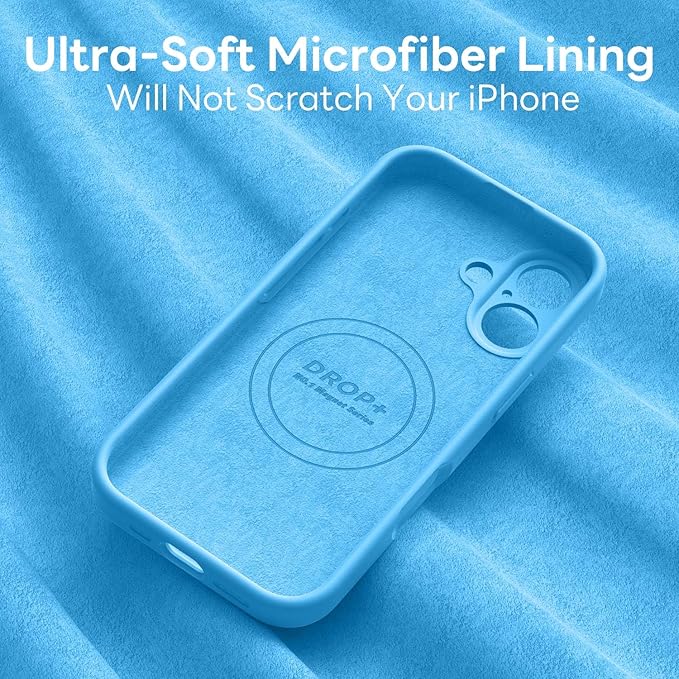 Vooii Magnetic Compatible with iPhone 17 Case (Compatible with Magsafe) (Upgraded Camera Protection) Liquid Silicone Shockproof Full Body Protective Phone Cover for Women Men, Blue, 6.3"