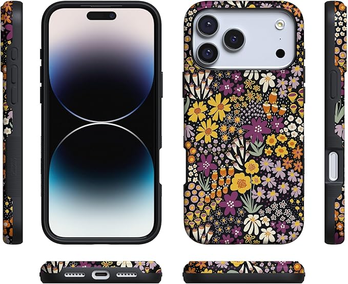 Casely iPhone 17 Pro Case | Falling for You | Plum Floral | Compatible with MagSafe | Bold Protective Design