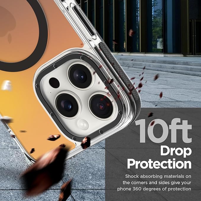 MOWIME Magnetic Case for iPhone 15 Pro Max [Compatible with Magsafe] [Cute Fashion Fluorescent Design] [1 Screen Protector] Slim Translucent Matte Case for iPhone 15 Pro Max 6.7" 2023, Black