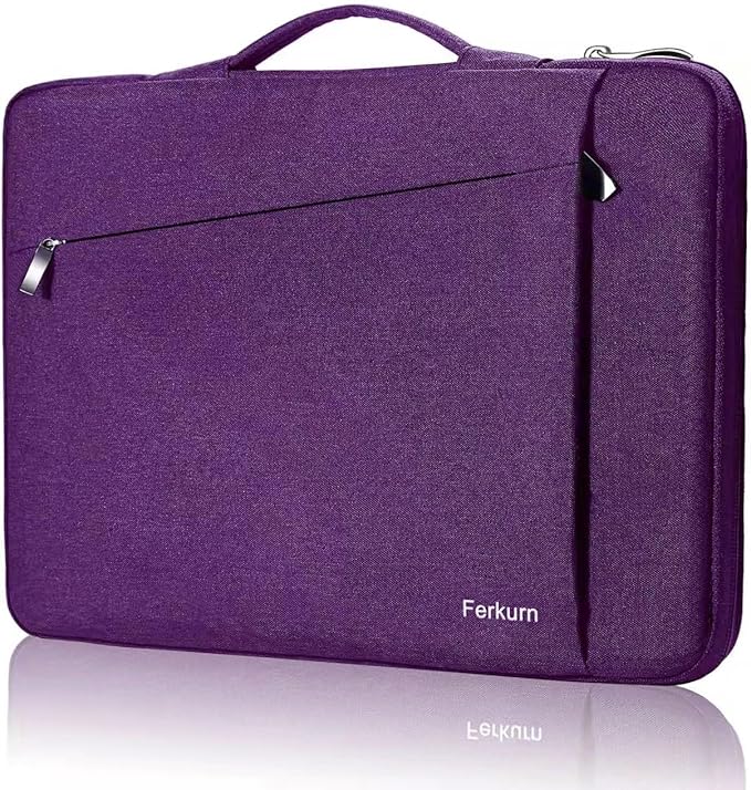 Ferkurn Laptop Case Sleeve for Men Women Chromebook Case Compatible with MacBook Air/Pro Lenovo Surface HP Dell ASUS Acer, 15.6 inch, Purple
