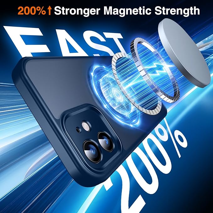 360° O-Ring MagStander for iPhone 12 Case, iPhone 12 Pro Case with Magnetic Stand Ring Holder [Compatible with MagSafe] [Military Shockproof] Kickstand iPhone 12/12 Pro Phone Cover Blue